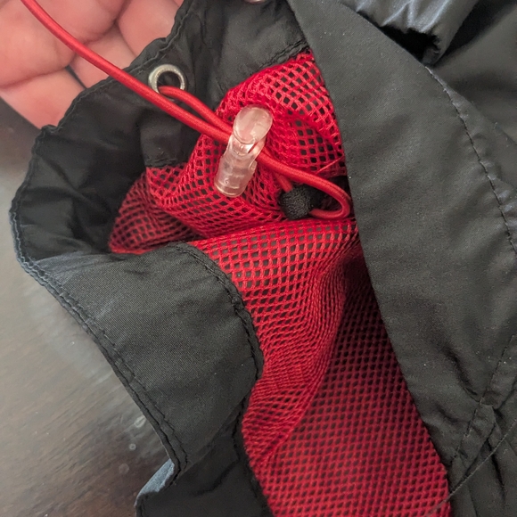 Men's Black Jacket with Red Accents - Brand:Starter Y2K Vintage Windbreaker Mesh - Picture 6 of 15